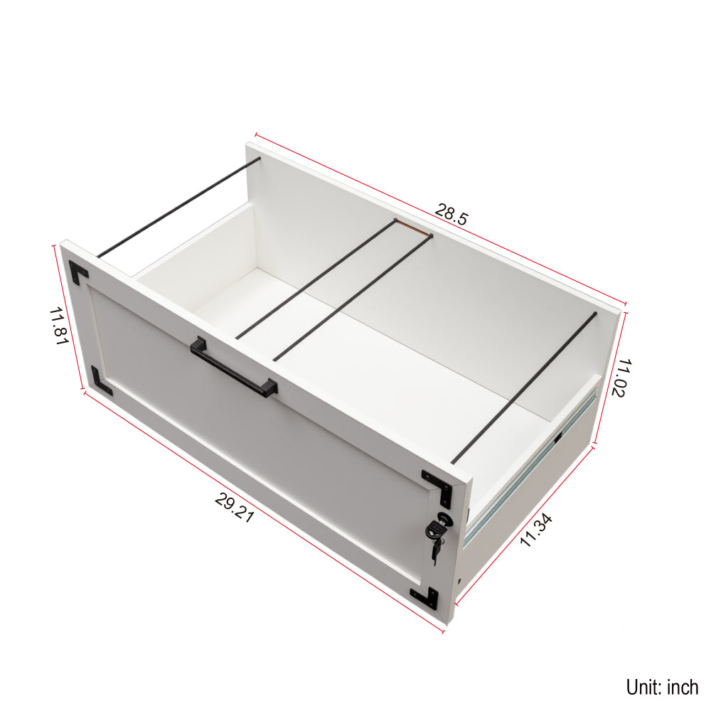 2 Drawer Farmhouse File Cabinet,Filing Cabinet with Lock for Home Office
