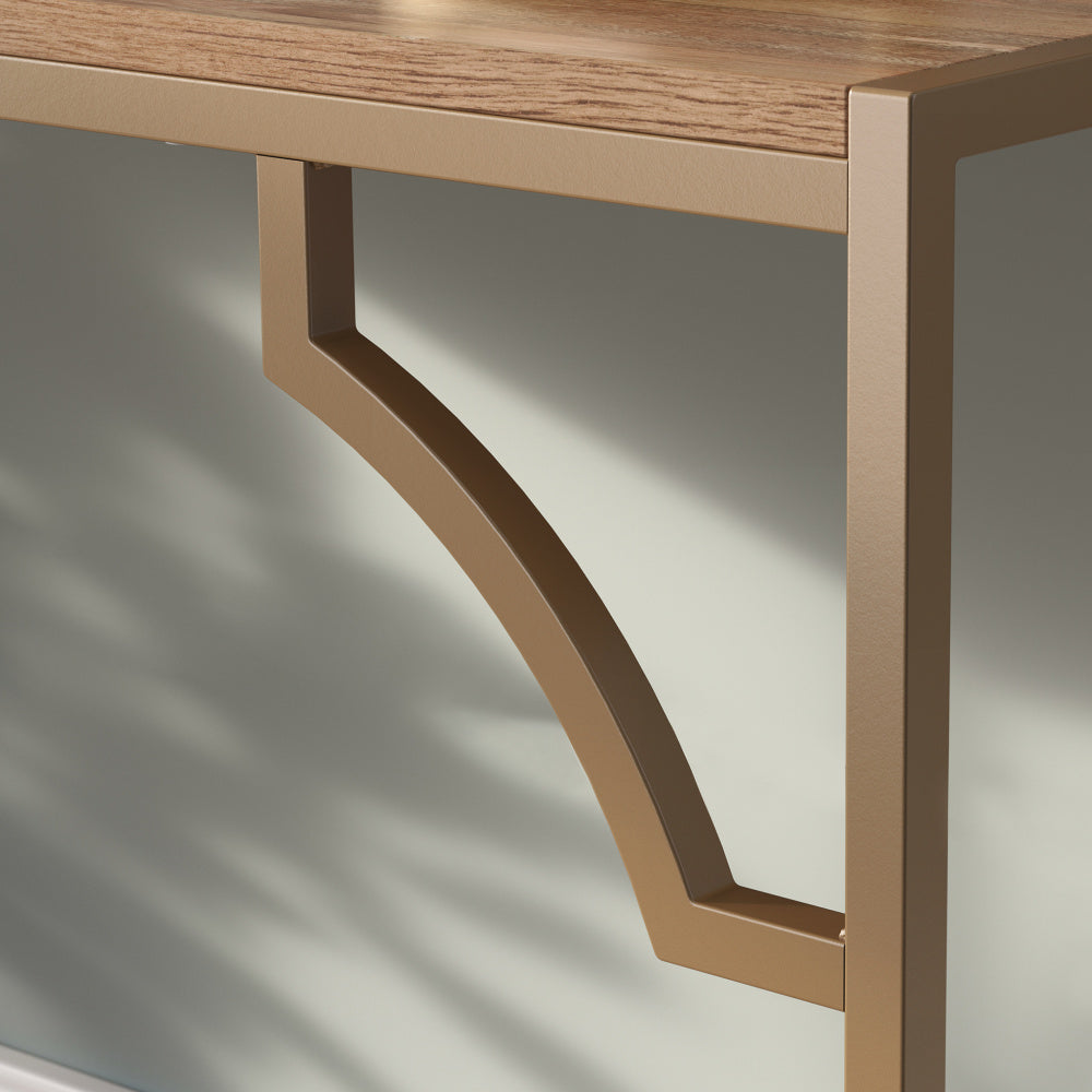 Sauder International Lux Writing Desk, Sindoori Mango Finish