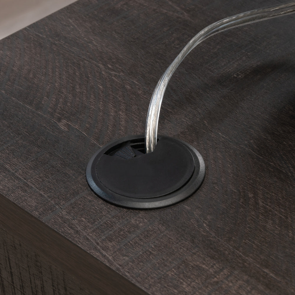 Sauder Walter Heights Engineered Wood L-Desk in Blade Walnut