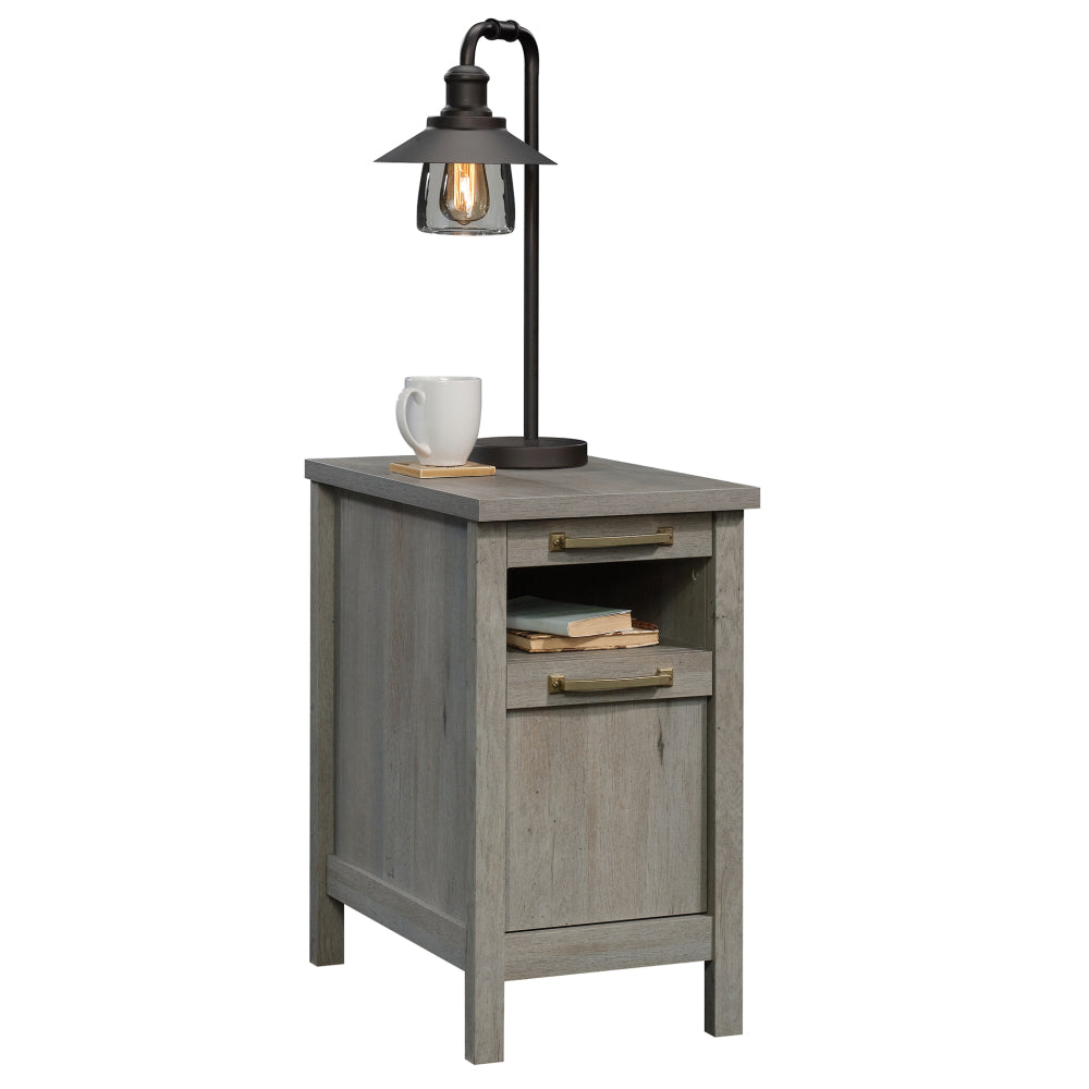 Sauder Cannery Bridge Narrow Side, Nightstand, End Table, L: 14.37" x W: 22.44" x H: 25.83", Mystic Oak