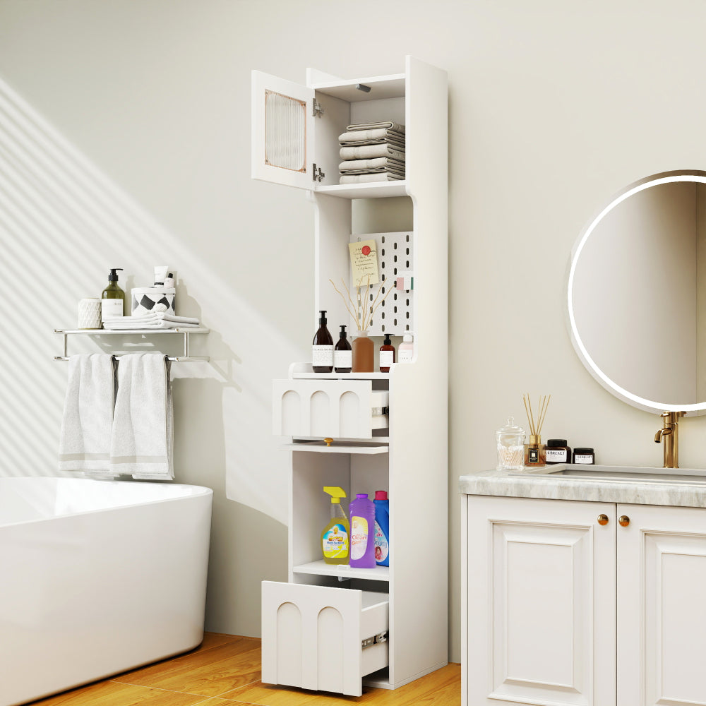 White Sideboard Storage Cabinet – Stylish & Multi-Functional with Glass Doors