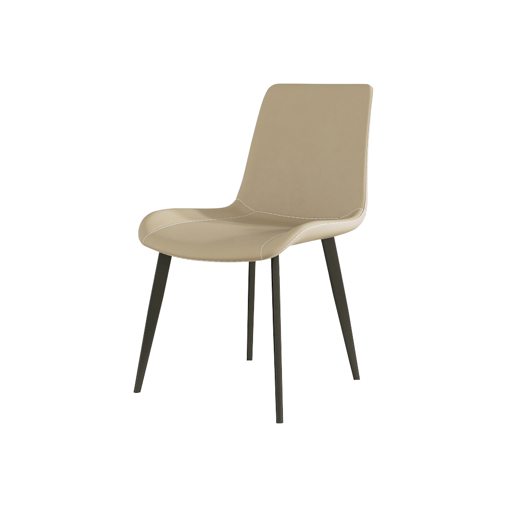 Dining Chairs 4PCS, Modern Kitchen & Dining Room Chairs, Upholstered Faux Leather Cushion Seat and Sturdy Metal Legs