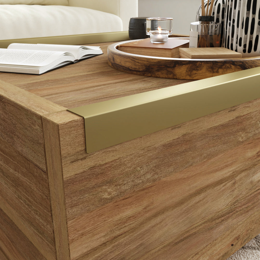 Sauder Manhattan Gate Coffee Table with Storage, Modern Coffee Table, Square Design - Sindoori Mango Finish