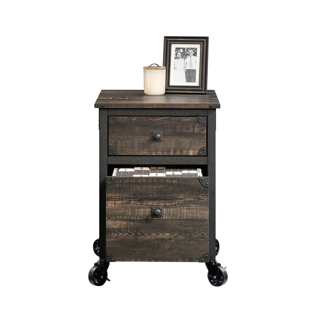 Sauder Steel River File Pedestal, L: 20.87" x W: 23.86" x H: 26.58", Carbon Oak Finish