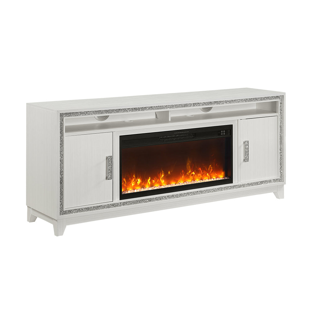 Almera White 72 Inch Fireplace
