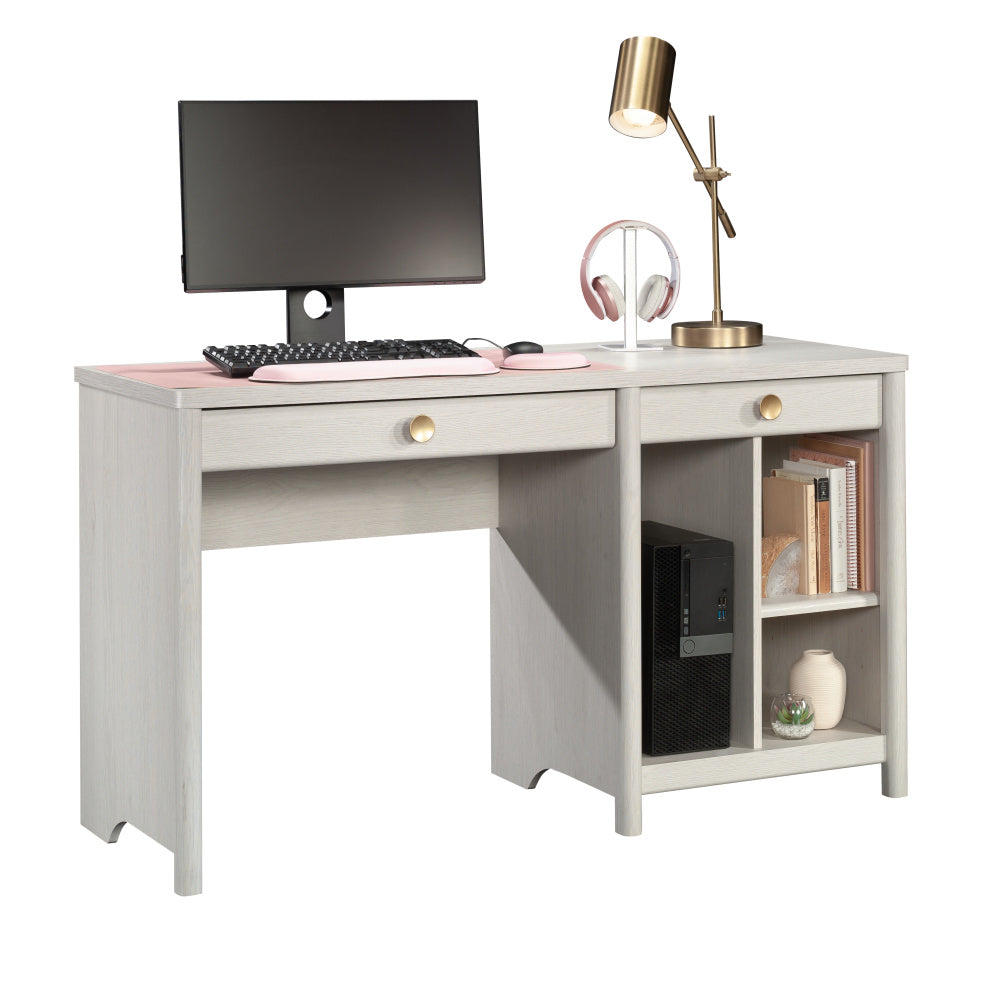 Sauder Dover Edge Computer Desk with Drawers, Glacier Oak Finish