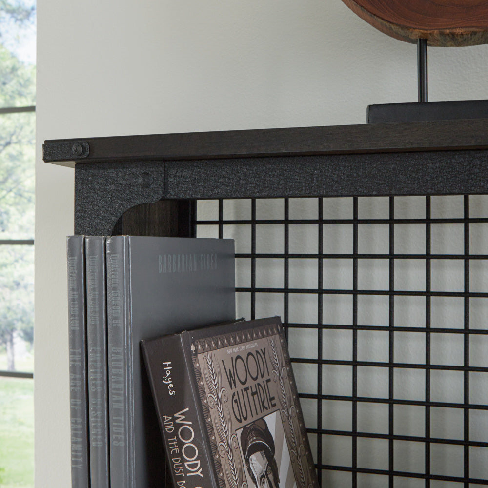 Steel River Industrial Desktop Hutch Carbon Oak