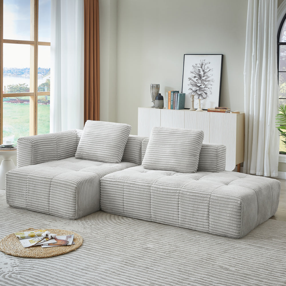 L-Shape Modular Compressed Couch,Cloud Sectional Sofa with Chaise Lounge,No assembly required,Upholstered Oversized Couches for Living Room,Apartment