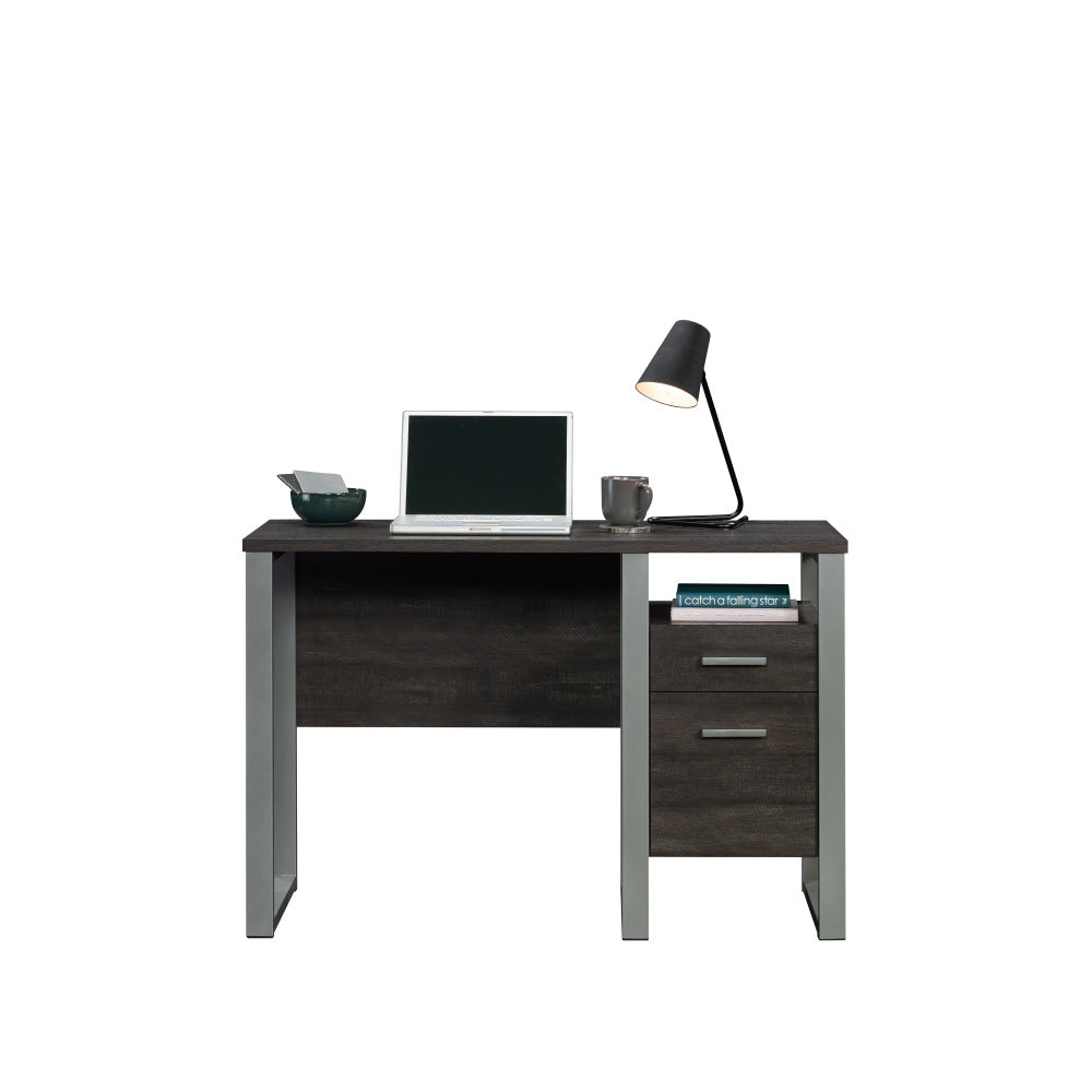 Sauder Rock Glen Single Pedestal Desk, Blade Walnut Finish