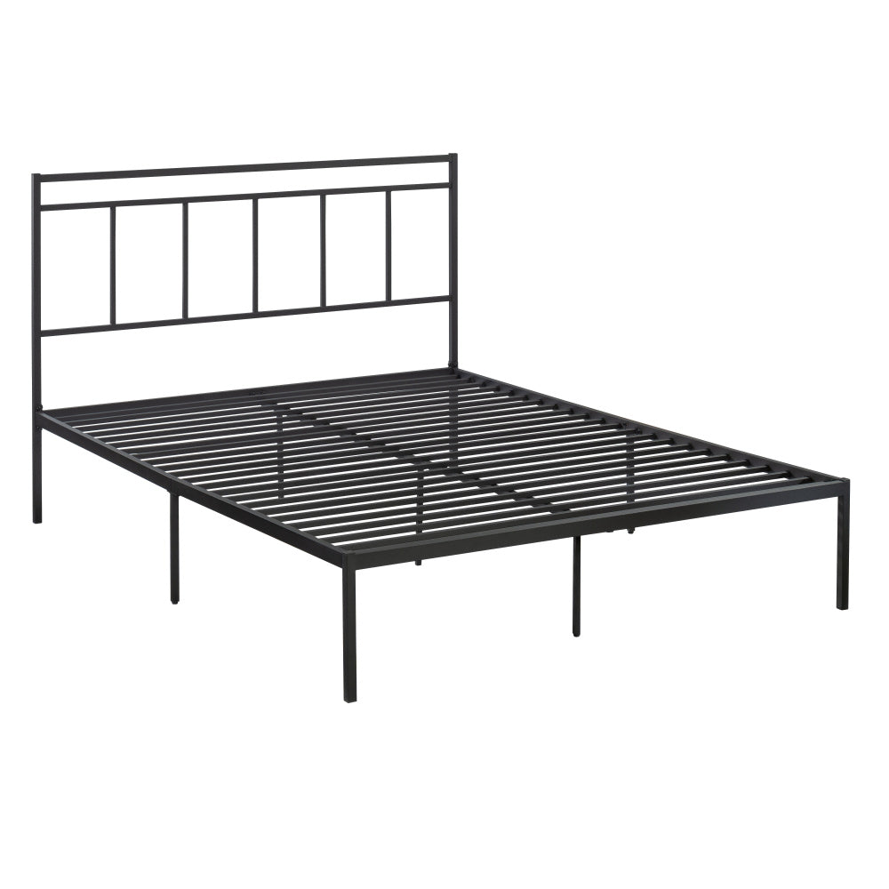 Queen Platform Bed With Headboard, Black finish