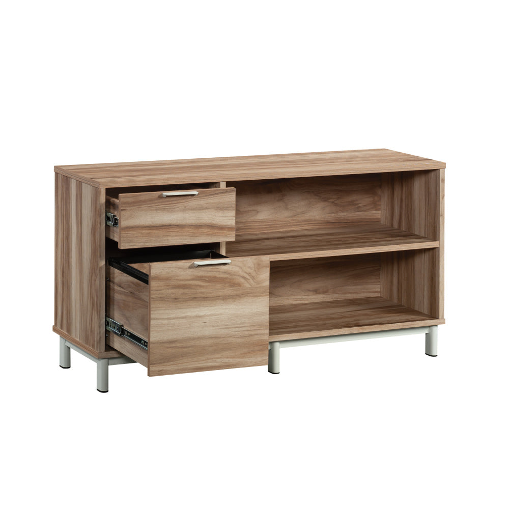 Sauder Bergen Circle Engineered Wood File Credenza in Kiln Acacia/Brown