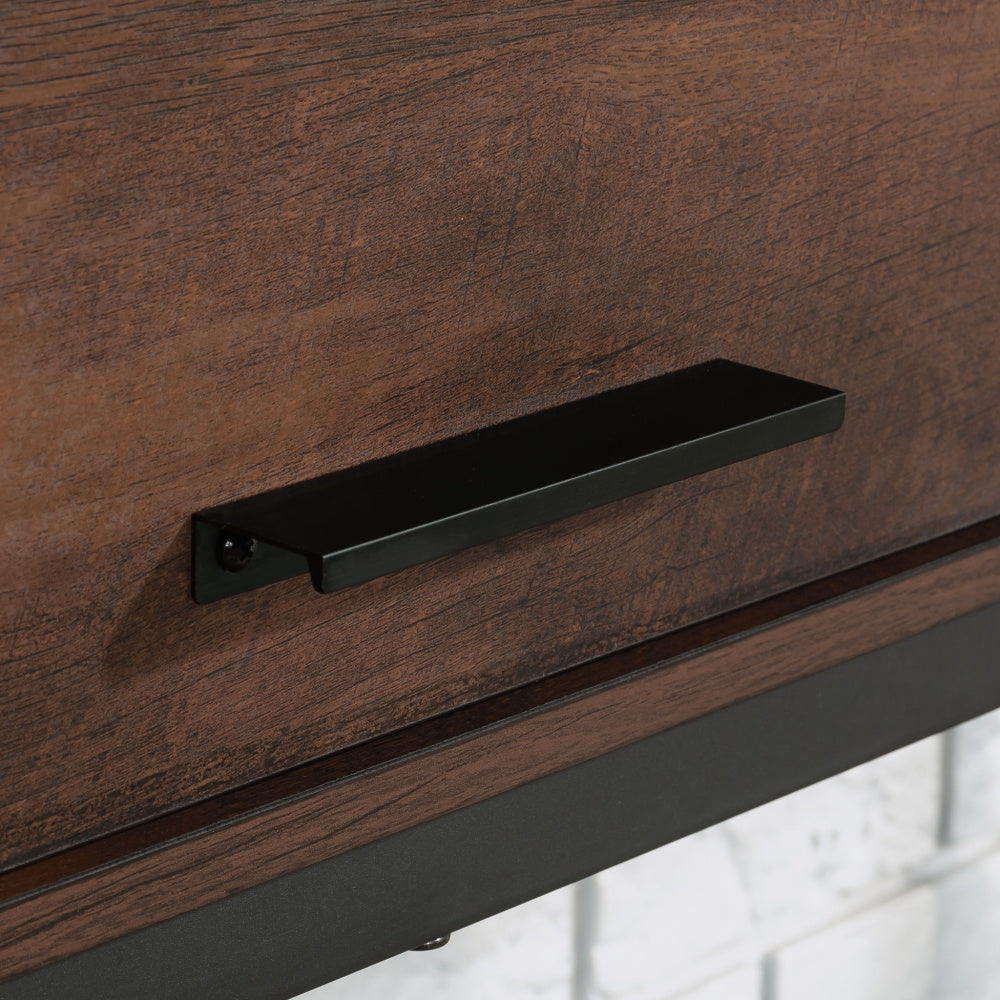 Sauder Briarbrook Engineered Wood and Metal Large Hutch in Barrel Oak