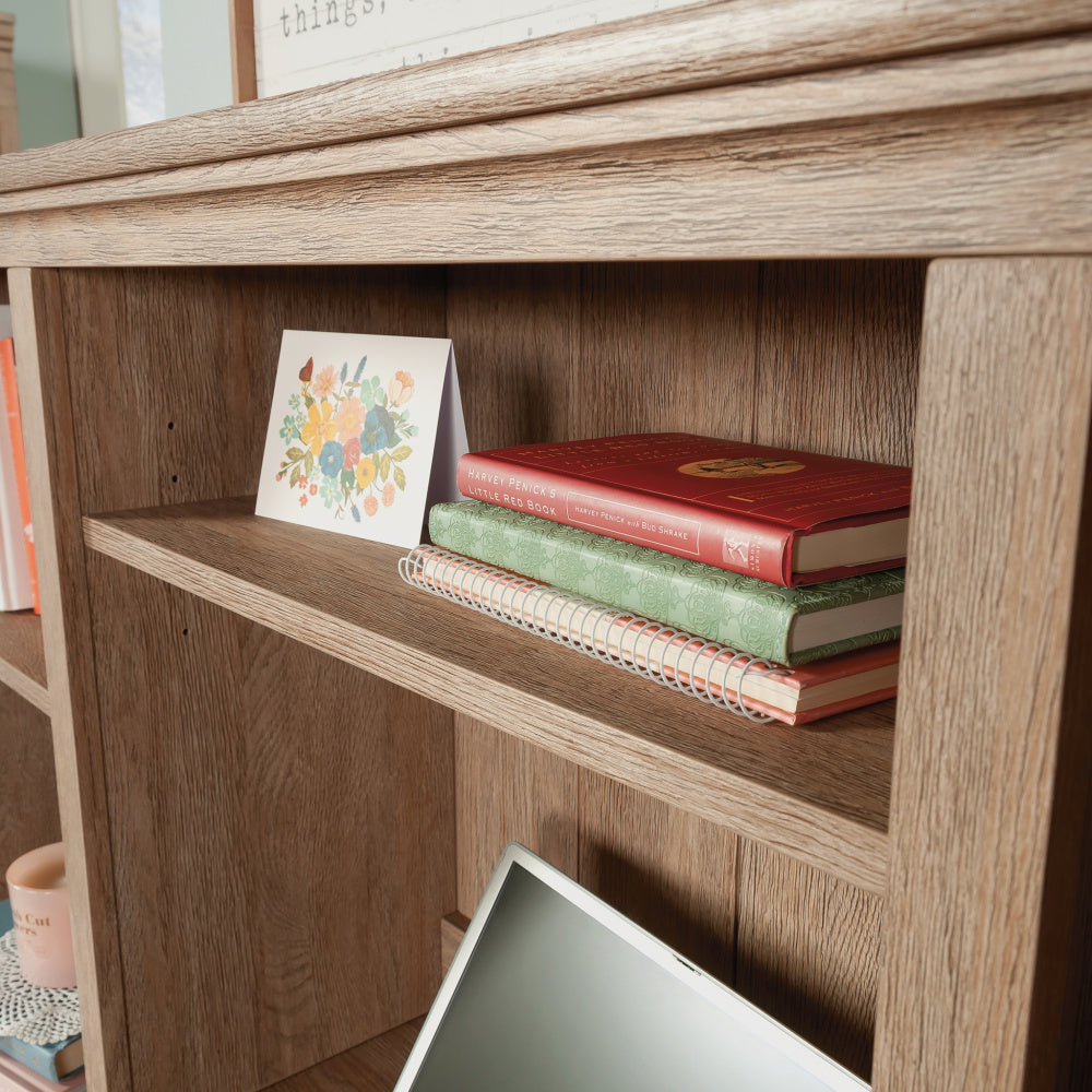 Sauder Rollingwood Engineered Wood 54" Hutch in Brushed Oak Finish