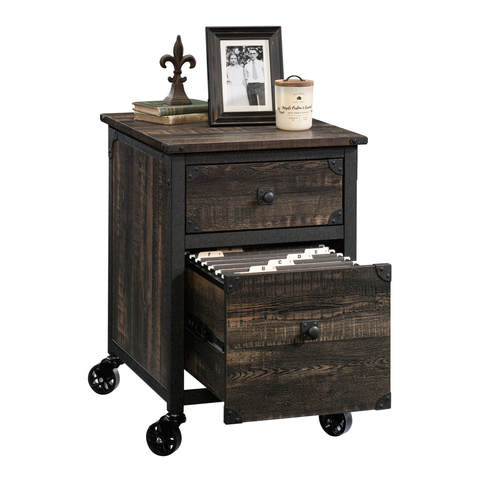 Sauder Steel River File Pedestal, L: 20.87" x W: 23.86" x H: 26.58", Carbon Oak Finish