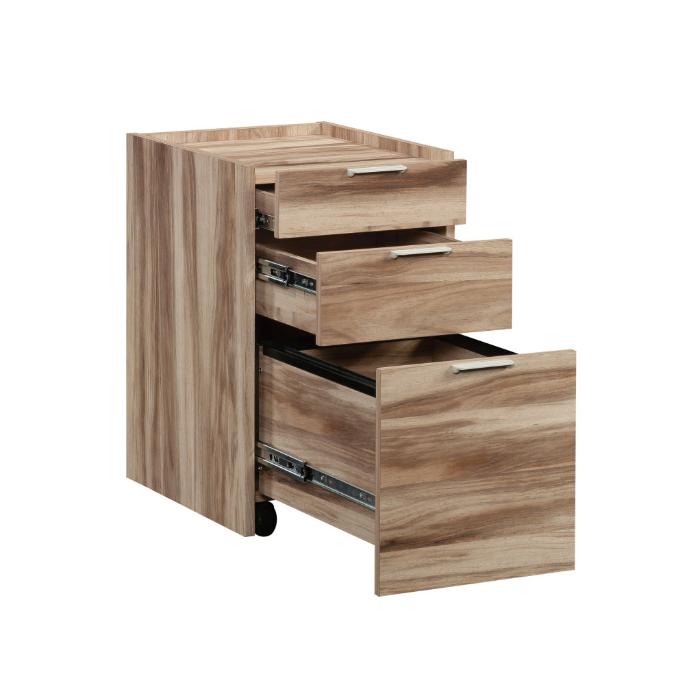 Sauder Bergen Circle Engineered Wood Mobile Pedestal in Kiln Acacia/Brown