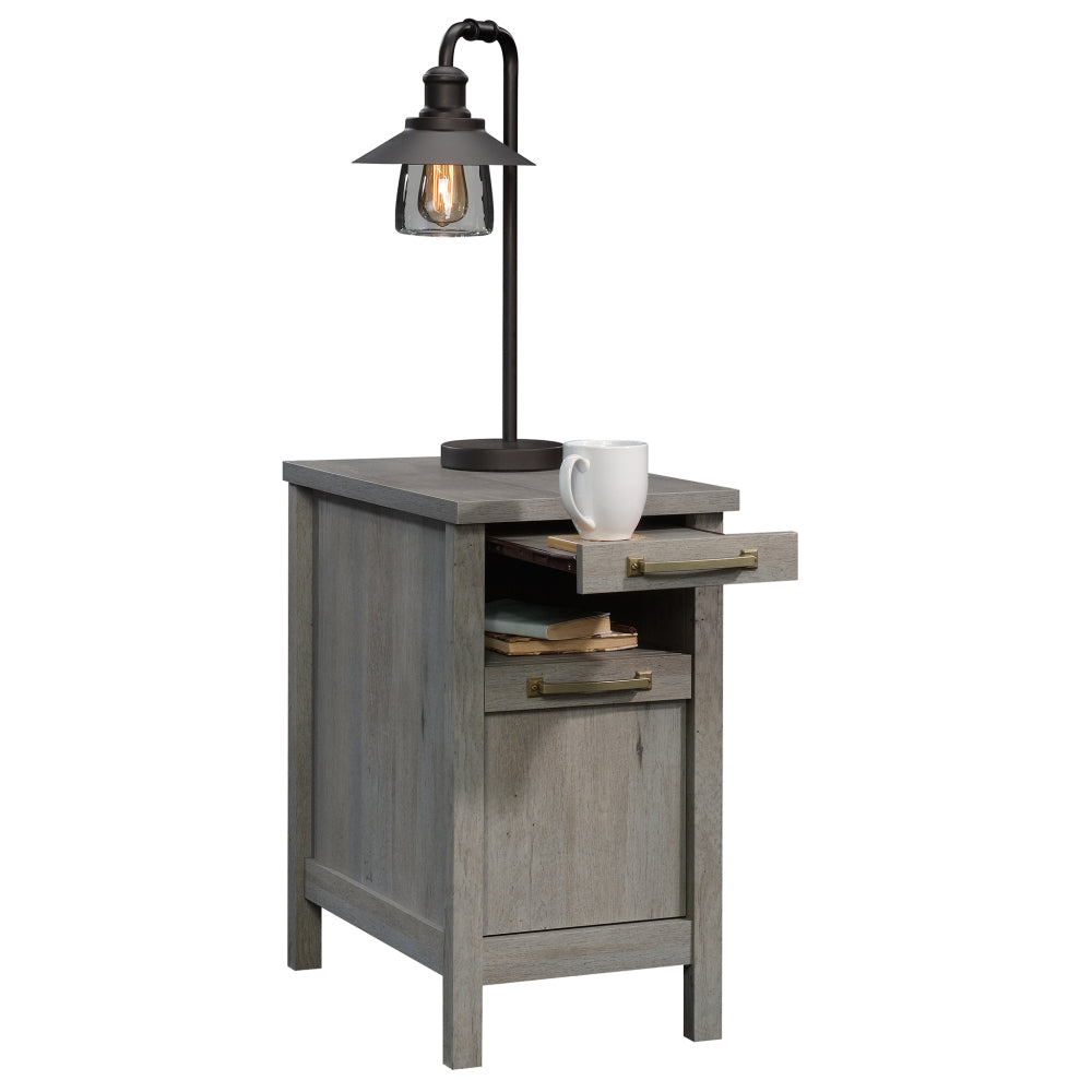 Sauder Cannery Bridge Narrow Side, Nightstand, End Table, L: 14.37" x W: 22.44" x H: 25.83", Mystic Oak