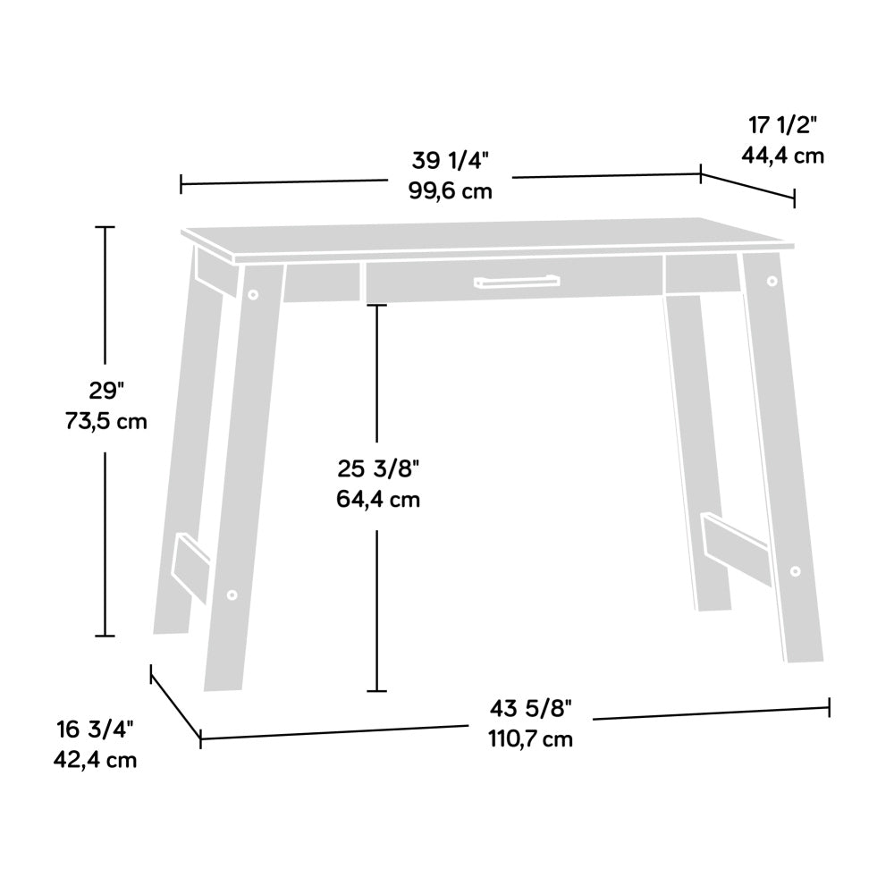 Sauder Beginnings Writing Table, Silver Sycamore Finish