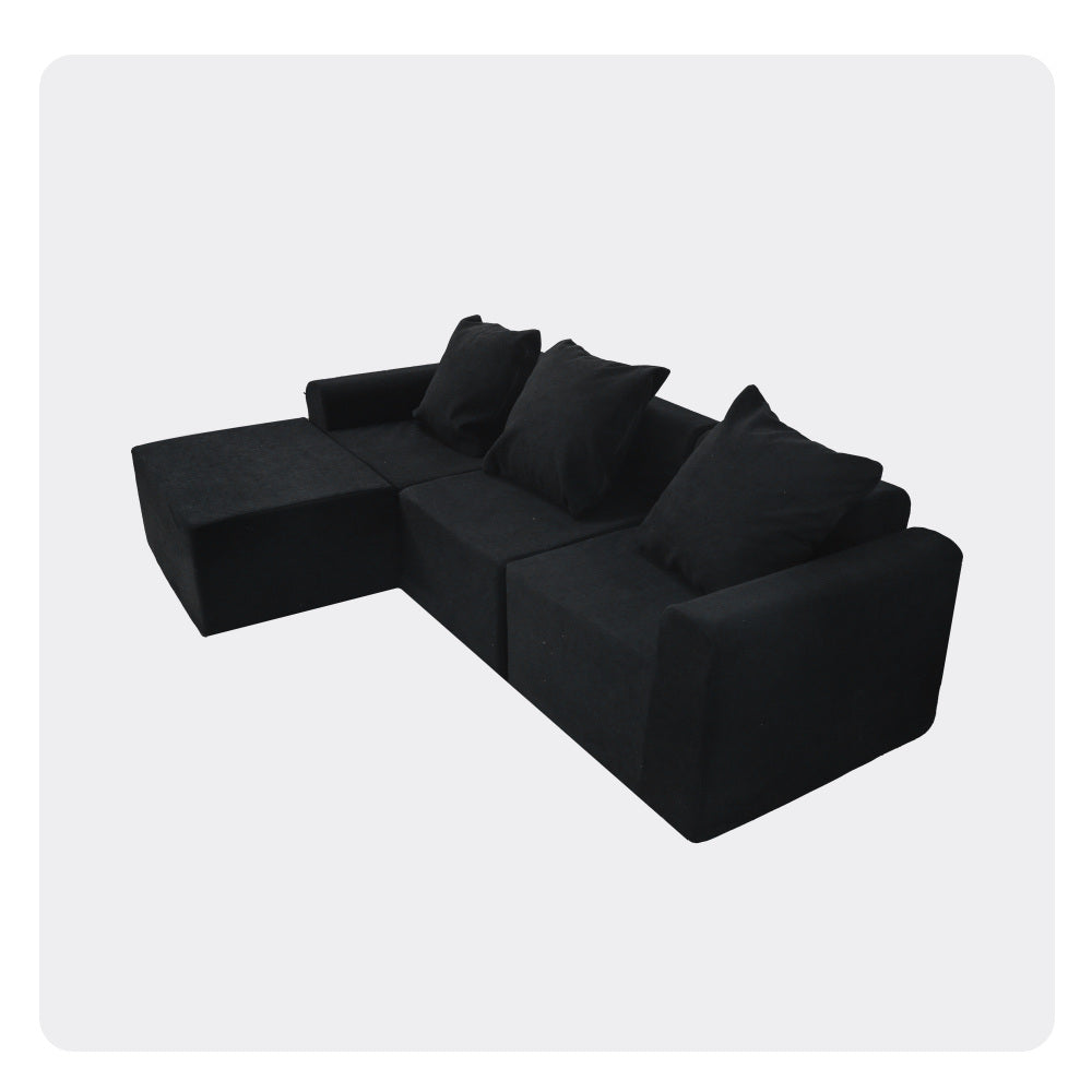 Convertible Modular Sectional Sofa Set Popular Microfiber Fabric Compression Sofa