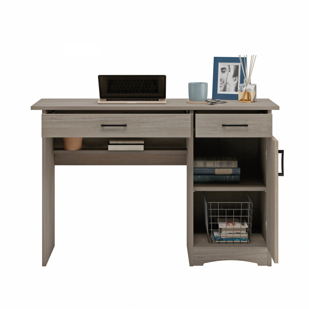 Sauder Beginnings Computer Desk with Drawers, Large Surface and Storage, Home Office Desk - Silver Sycamore Finish
