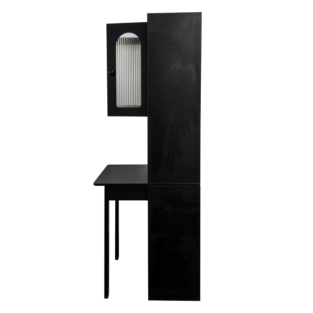 Fold-Out Convertible Writing Table,  Desk Cabinet with shelf and drawer Multi-Function Home Office Workstation