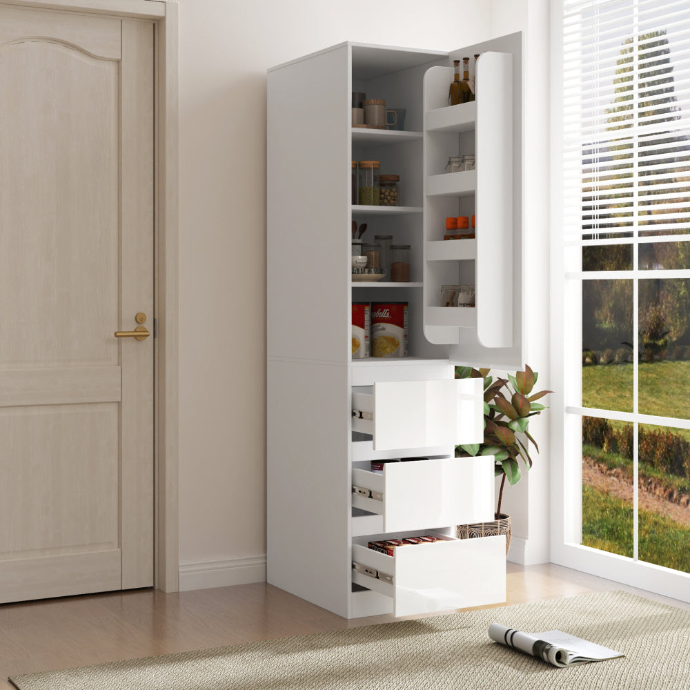 Kitchen Pantry Storage Cabinet,Food Pantry Cabinet with Doors ,shelves and drawers