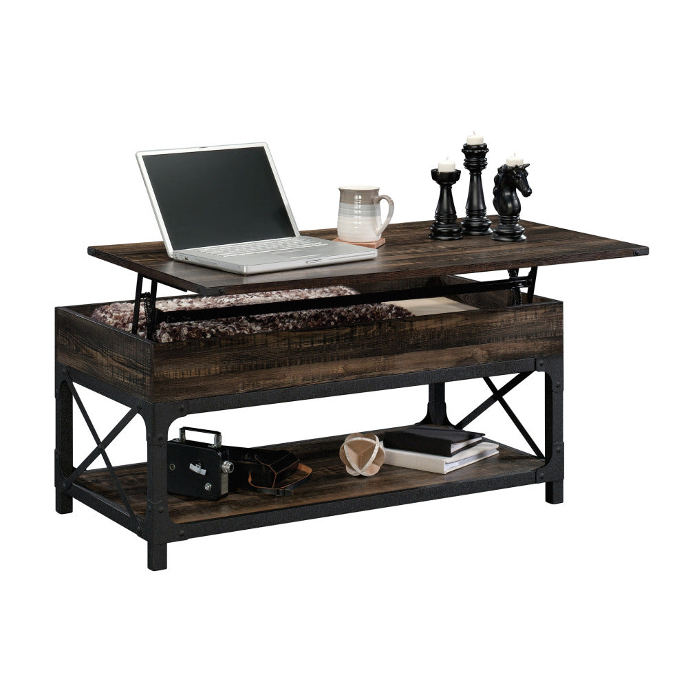 Steel River Rustic Lift-Top Coffee Table Carbon Oak