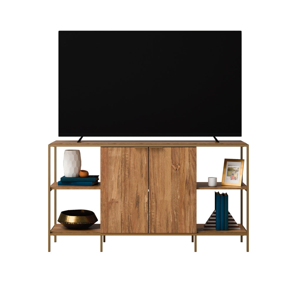 Sauder International Lux Modern TV Credenza Sindoori Mango
