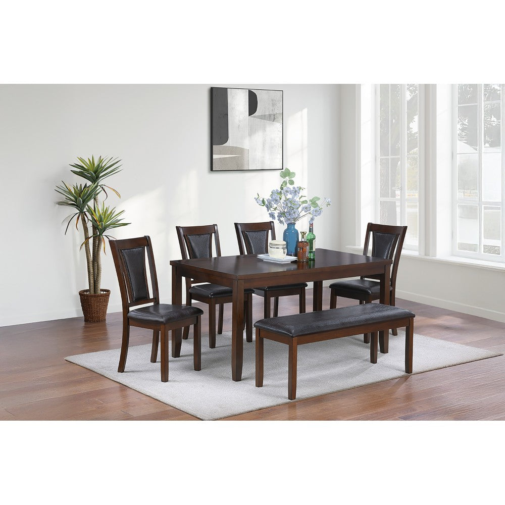 Dining Room Furniture 5pcs Set Charcoal Dining Table 4x Side Chairs Rubberwood Cross Back Design Chair Wooden Top