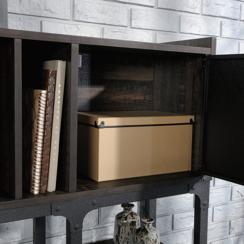 Sauder Foundry Road Engineered Wood 72" Desk Hutch in Carbon Oak