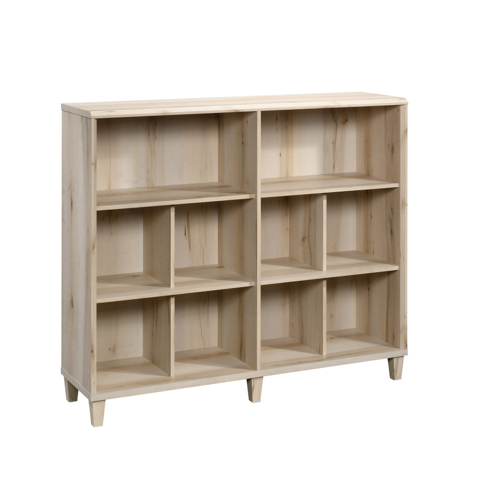 Sauder Willow Place Cubby Bookcase with Storage, Cubby Bookshelf, 53.15" W x 14.37" D x 45.3" H - Pacific Maple Finish