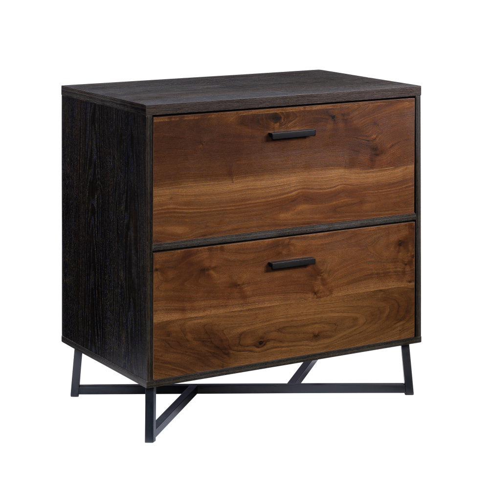 Sauder Canton Lane Engineered Wood/Metal Lateral File in Brew Oak