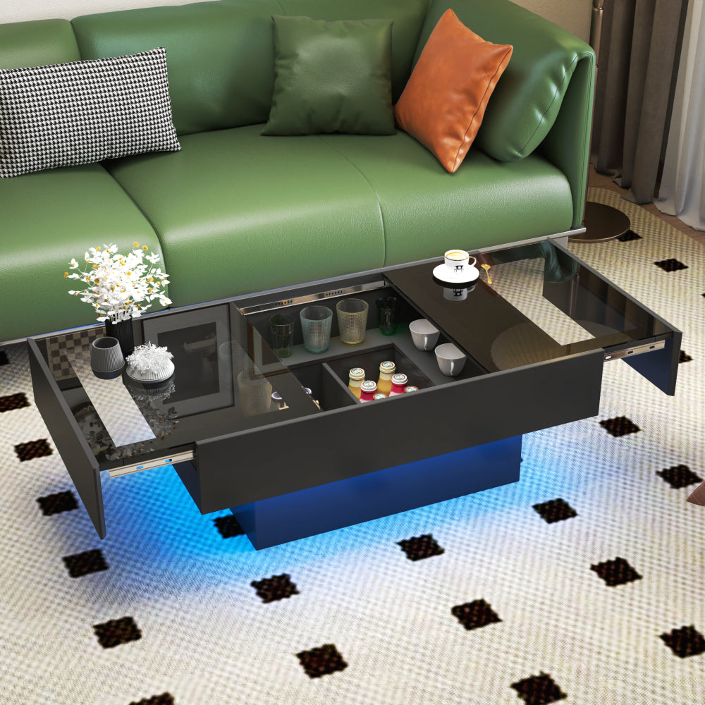 Coffee Table with Sliding Tabletop, Center Table with Hidden Storage Compartment, Extendable Table  for Living Room