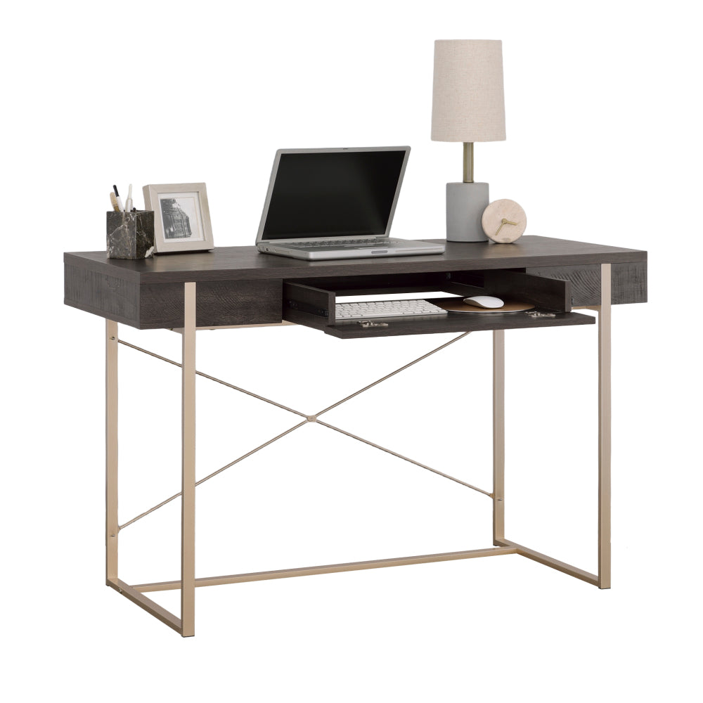Sauder Walter Heights Engineered Wood Writing Desk in Blade Walnut