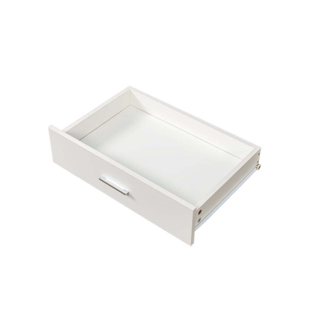 Freestanding Closet System,  Stand-Alone Wardrobe with 6 open Shelves,74.8'' Heigh Closetwith 1 Wood Drawers, Wood Walk-in Closet with 2 Hanging Rod, White