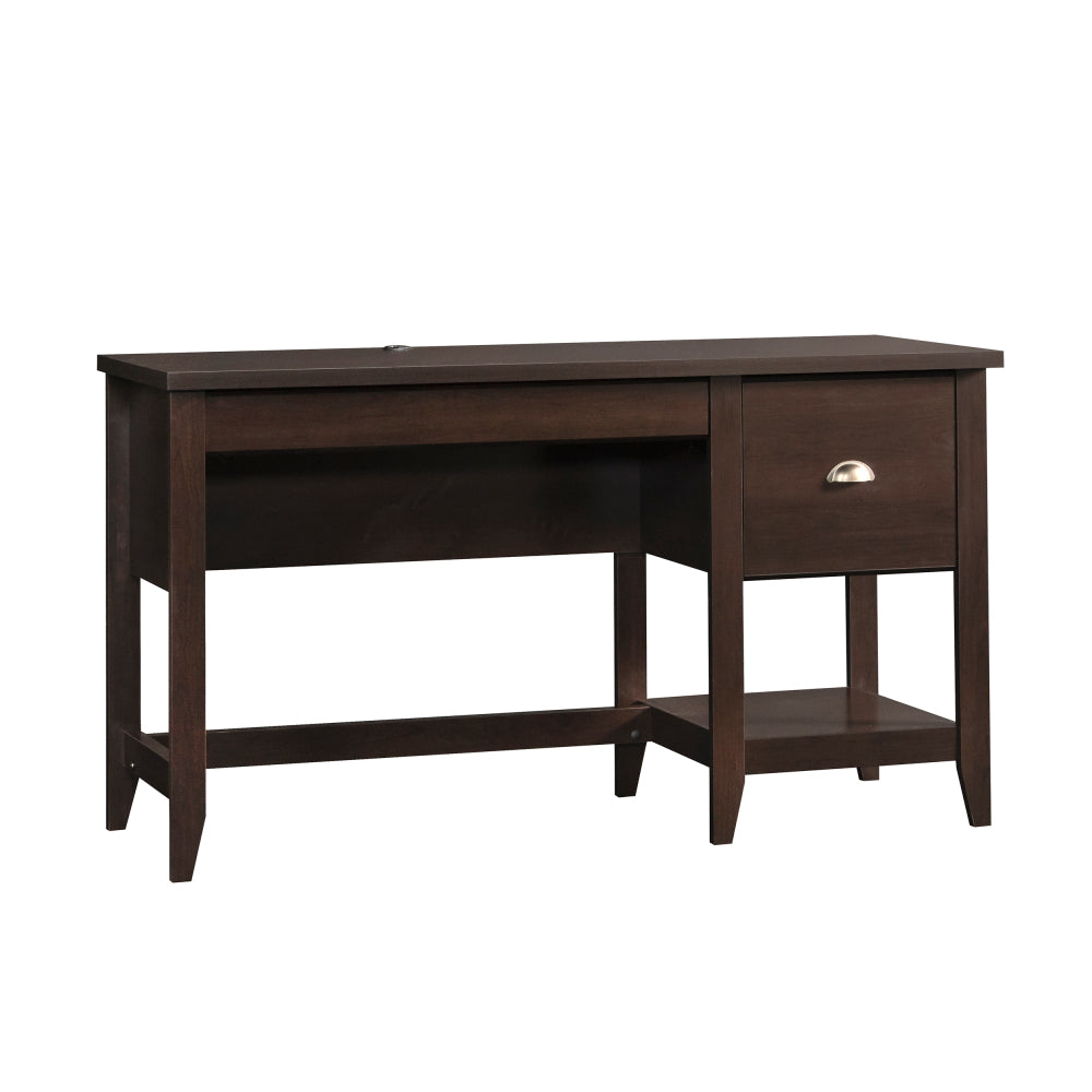 Sauder Summit Station Single Pedestal Desk, Cinnamon Cherry Finish