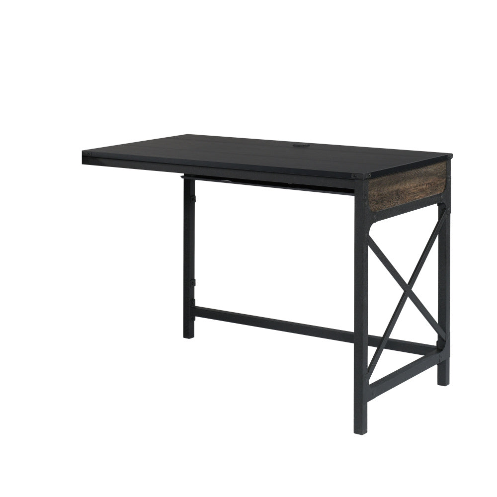 Sauder Foundry Road Engineered Wood/Metal 42" Desk Return in Carbon Oak
