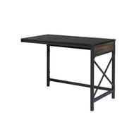 Sauder Foundry Road Engineered Wood/Metal 42" Desk Return in Carbon Oak