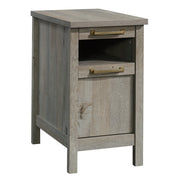 Sauder Cannery Bridge Narrow Side, Nightstand, End Table, L: 14.37" x W: 22.44" x H: 25.83", Mystic Oak
