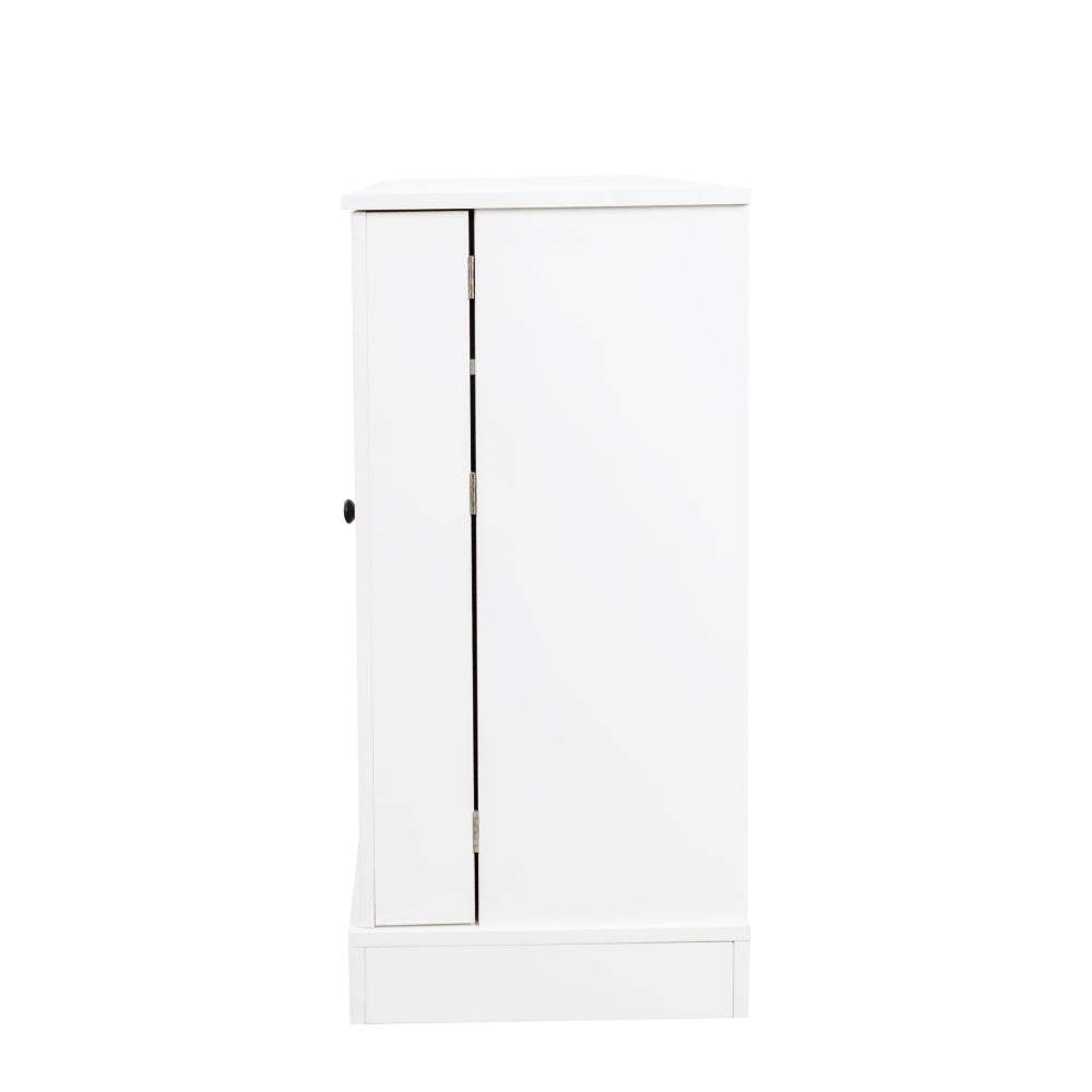 Buffet Cabinet with Storage, Modern Sideboard Buffet with Doors, Wood Coffee Bar Kitchen Storage Cabinet with Drawer and Adjustable Shelf for Kitchen, Dining Room, Living Room, White