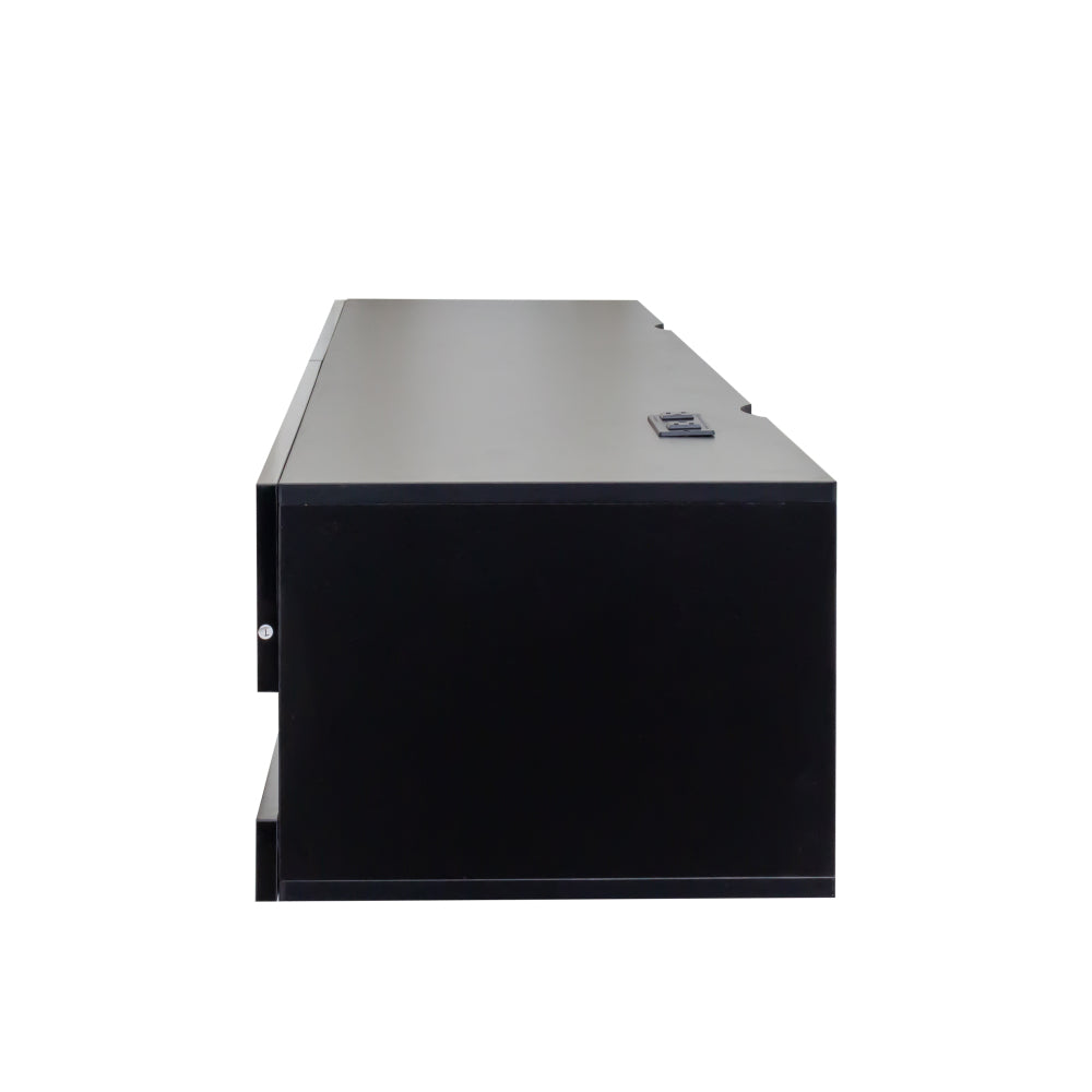 180 Wall Mounted Floating 80" TV Stand with 20 Color LEDs  and  Charging Station