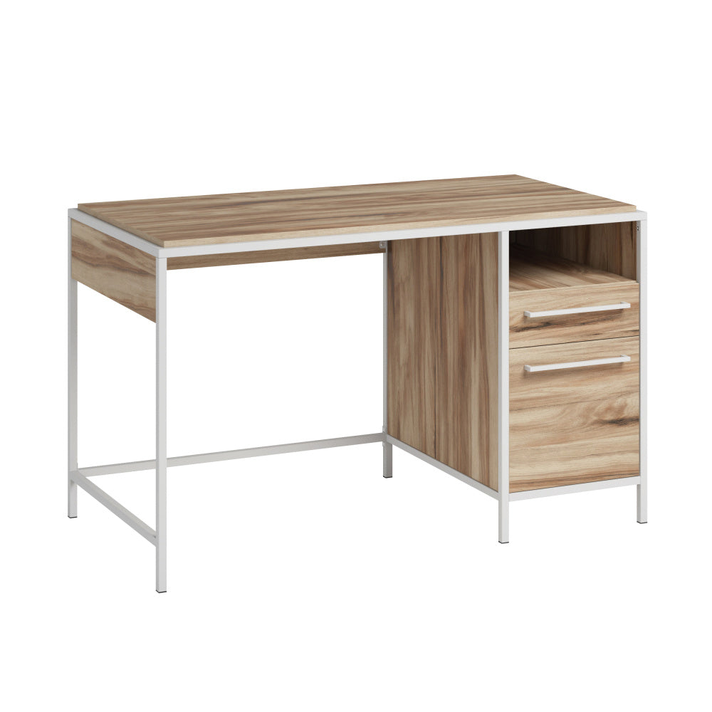 Sauder Nova Loft Home Office Desk with Drawers, Kiln Acacia