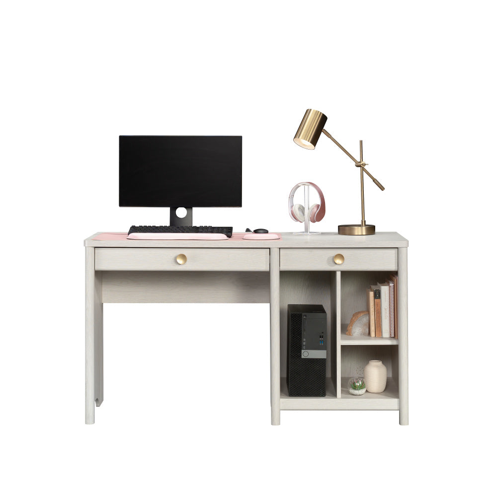 Sauder Dover Edge Computer Desk with Drawers, Glacier Oak Finish