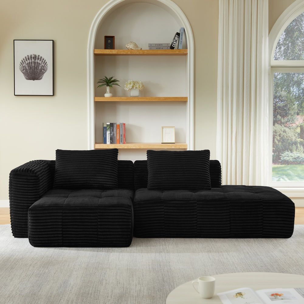 L-Shape Modular Compressed Couch,Cloud Sectional Sofa with Chaise Lounge,No assembly required,Upholstered Oversized Couches for Living Room,Apartment
