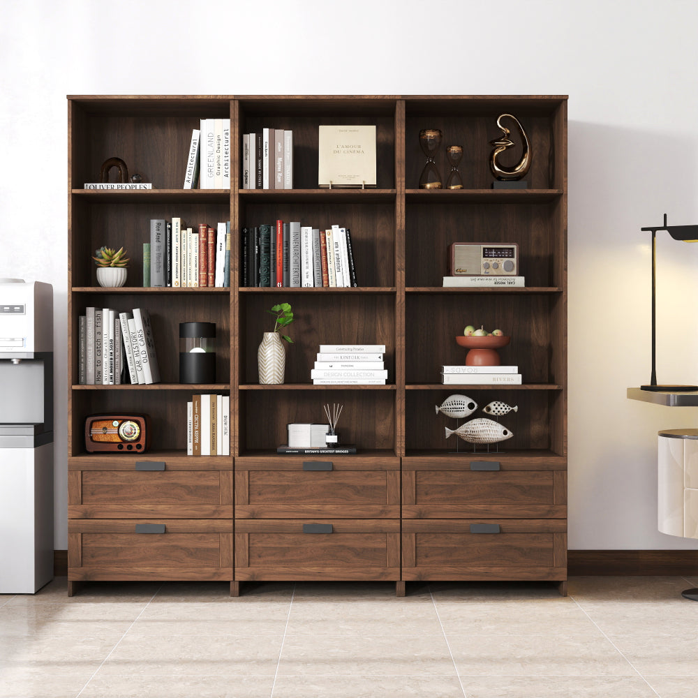 Bookshelf with Drawers, 70.87" Tall, 4 Shelf, Modern, Home Office, Living Room, Study