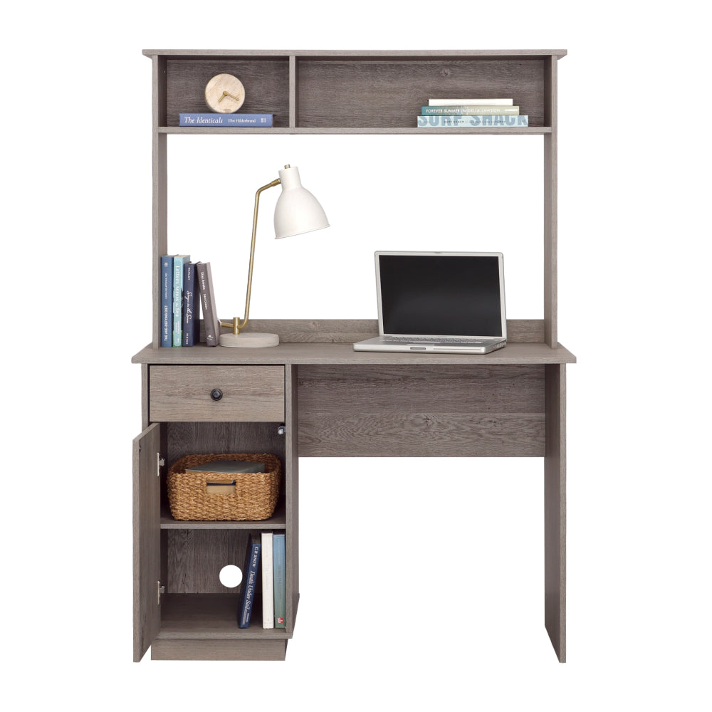 Sauder Sundar 43"W Computer Desk with Hutch, Mystic Oak
