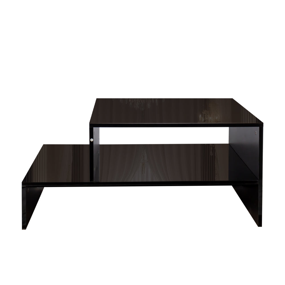 Coffee table with unique architectural shape,black